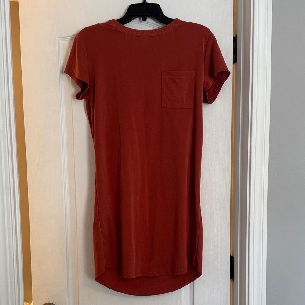 Lou and Grey for Loft Women's Rust Color Pocket Dress